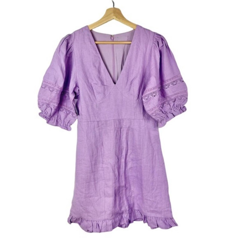 Anthropologie Foxie Dox Small lilac linen dress